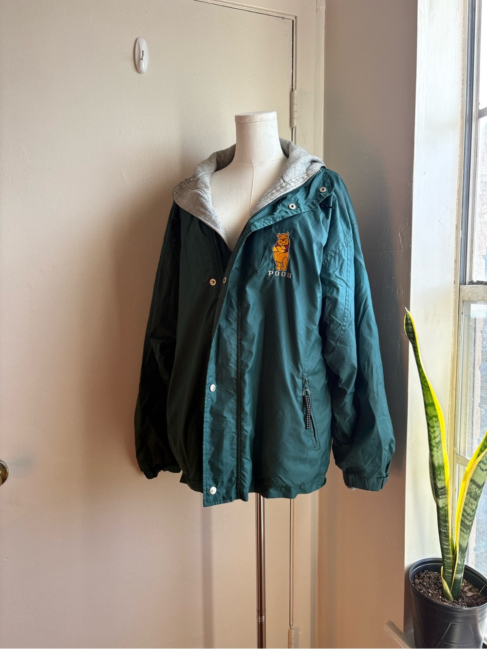 vintage winnie the pooh embroidered hoodie jacket